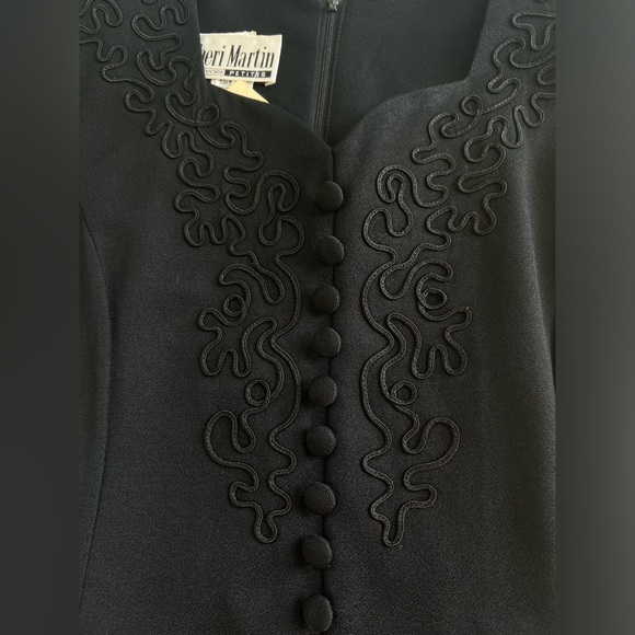 Vintage 90’s Y2KWitchy Goth NWT black maxi dress with embroidery and buttons 12 - Picture 3 of 10